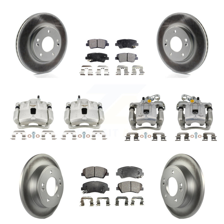 Front Rear Brake Caliper Coat Rotor And Ceramic Pad Kit (10Pc) For Hyundai Elantra Coupe KCG-101196T