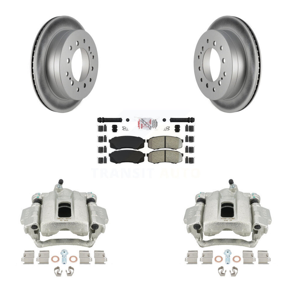 Rear Disc Brake Caliper Coated Rotors And Semi-Metallic Pads Kit For Toyota 4Runner FJ Cruiser KCG-101198N