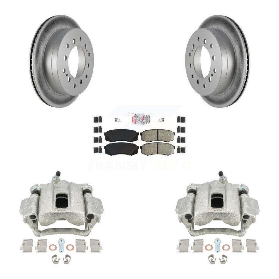 Rear Disc Brake Caliper Coated Rotors And Semi-Metallic Pads Kit For Toyota 4Runner FJ Cruiser KCG-101199N