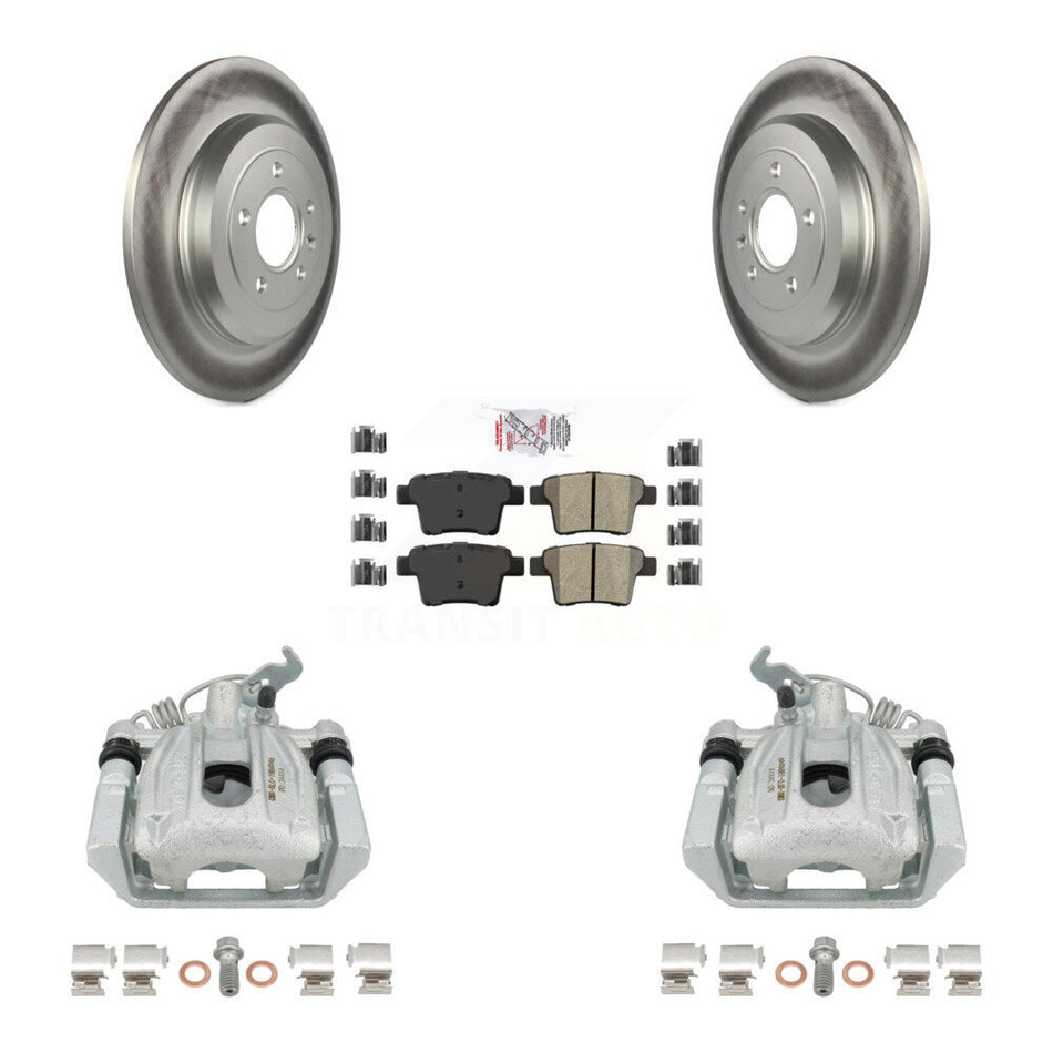 Rear Disc Brake Caliper Coated Rotors And Semi-Metallic Pads Kit For Ford Five Hundred Freestyle Taurus Mercury Montego X Sable KCG-101200N