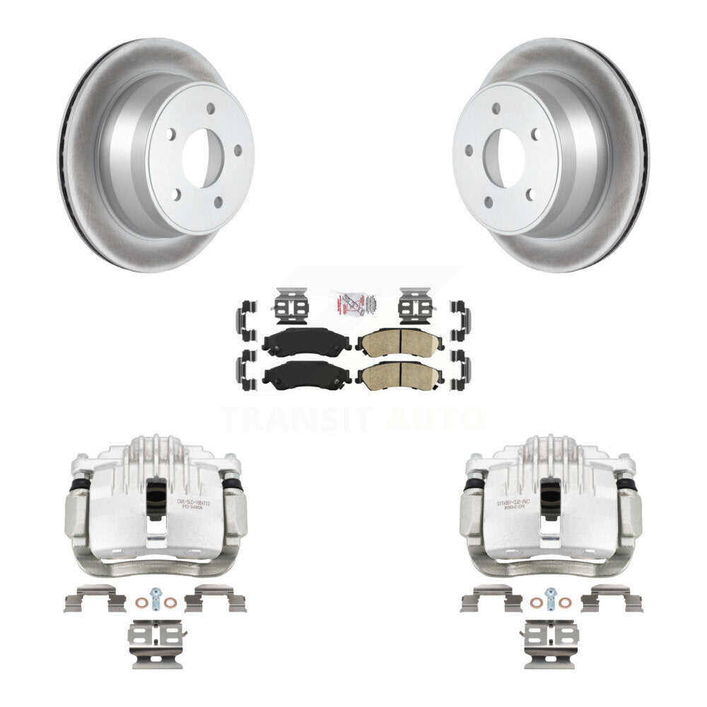 Rear Brake Caliper Coat Rotors Ceramic Pad Kit For Chevrolet GMC Blazer S10 Jimmy Sonoma KCG-101201N