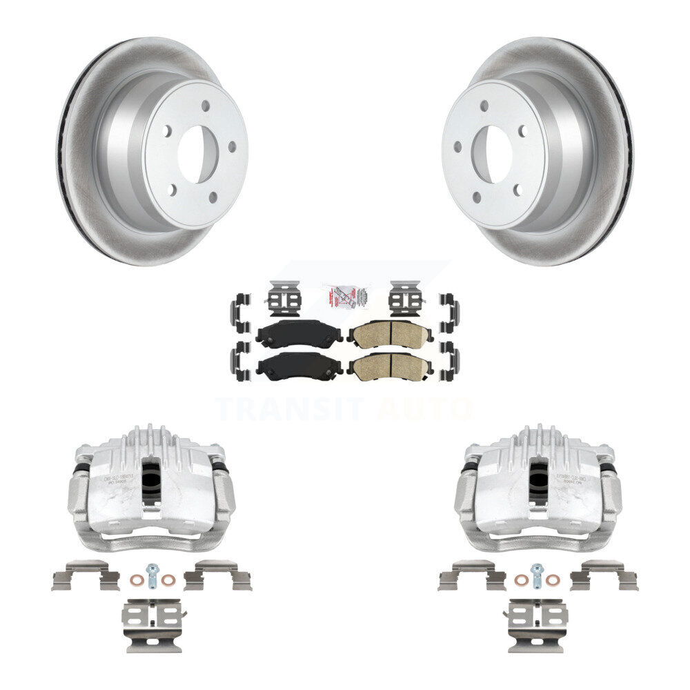 Rear Disc Brake Caliper Coated Rotors And Ceramic Pads Kit For Chevrolet S10 KCG-101202N