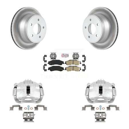 Rear Disc Brake Caliper Coated Rotors And Ceramic Pads Kit For Chevrolet S10 KCG-101202N