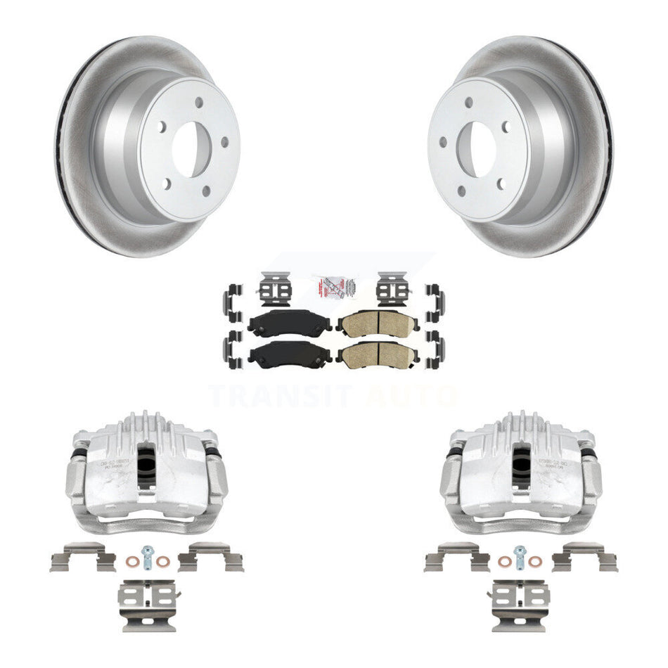 Rear Disc Brake Caliper Coated Rotors And Ceramic Pads Kit For Chevrolet S10 KCG-101202N