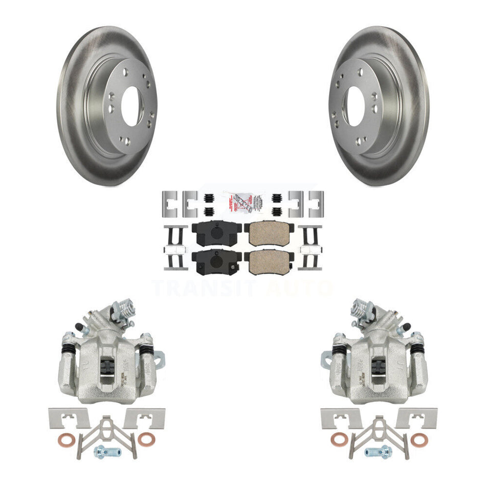 Rear Disc Brake Caliper Coated Rotors And Ceramic Pads Kit For Honda Civic Acura CSX ILX KCG-101203N