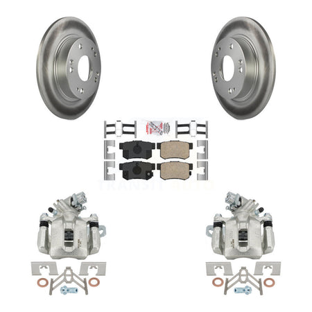 Rear Disc Brake Caliper Coated Rotors And Ceramic Pads Kit For Honda Civic Acura CSX ILX KCG-101204N