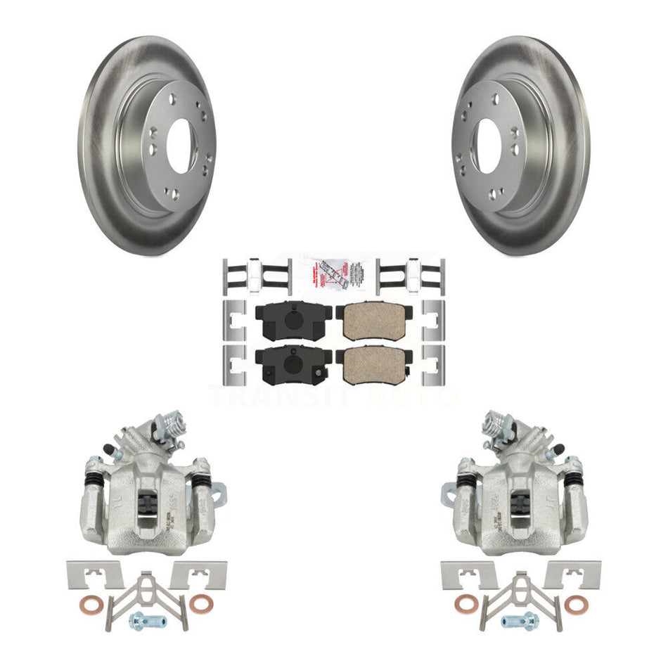 Rear Disc Brake Caliper Coated Rotors And Ceramic Pads Kit For Honda Civic Acura CSX ILX KCG-101204N