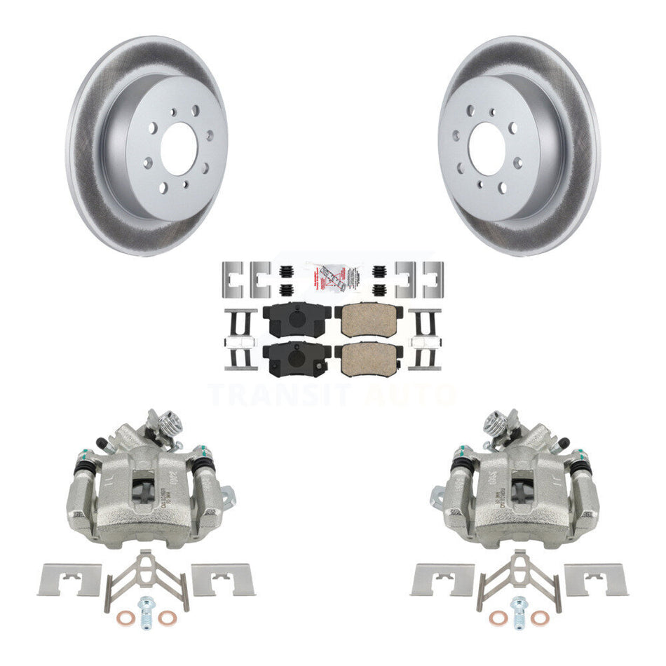 Rear Disc Brake Caliper Coated Rotors And Ceramic Pads Kit For Honda Civic Acura EL KCG-101205N