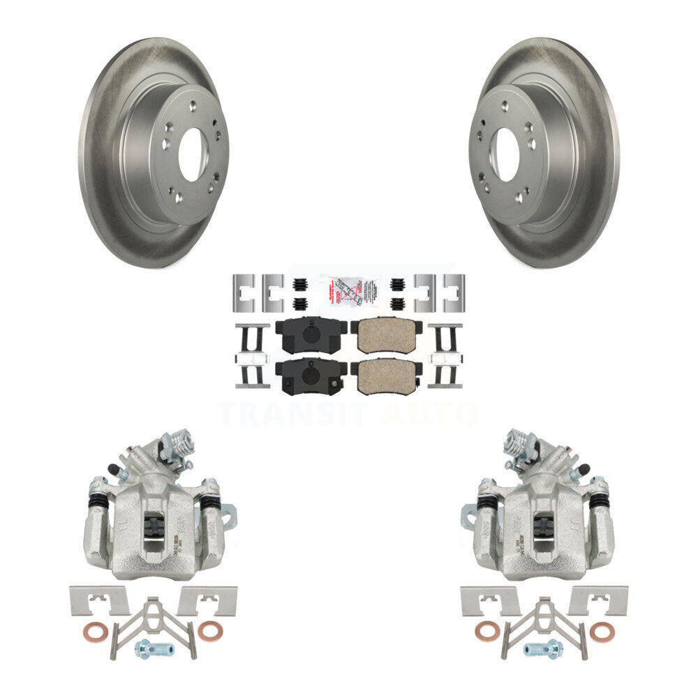 Rear Disc Brake Caliper Coated Rotors And Ceramic Pads Kit For 2016-2018 Acura ILX KCG-101207N
