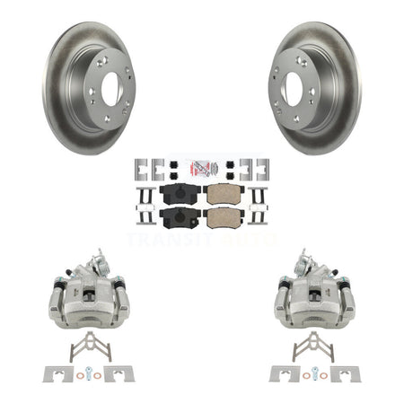 Rear Disc Brake Caliper Coated Rotors And Ceramic Pads Kit For Honda Accord Acura TSX KCG-101213N