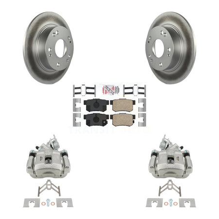 Rear Disc Brake Caliper Coated Rotors And Ceramic Pads Kit For Honda Accord Acura TSX KCG-101214N
