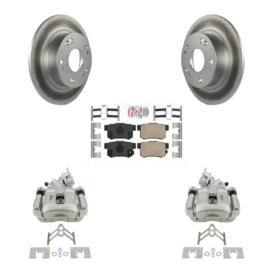 Rear Disc Brake Caliper Coated Rotors And Ceramic Pads Kit For Honda Accord Acura TSX KCG-101214N