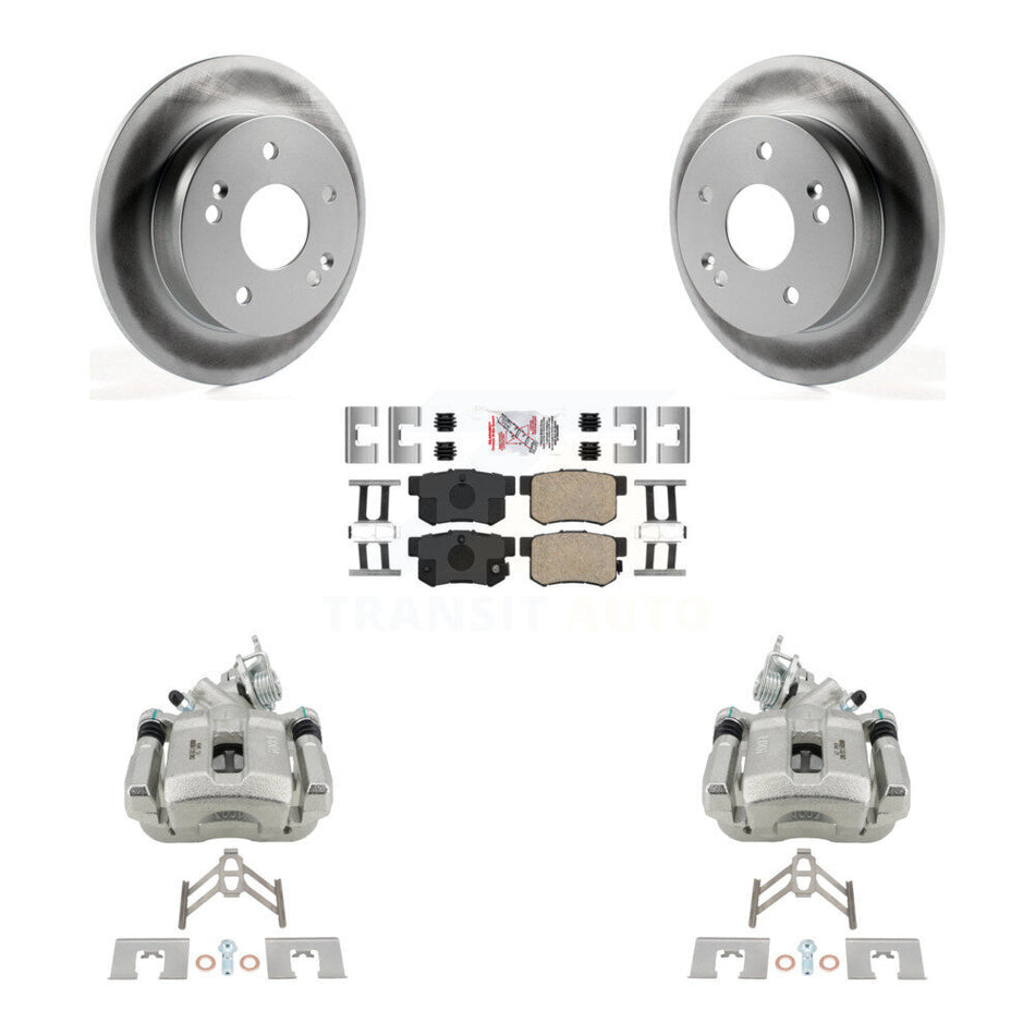 Rear Disc Brake Caliper Coated Rotor And Ceramic Pad Kit For 1998-2002 Honda Accord 3.0L KCG-101215N