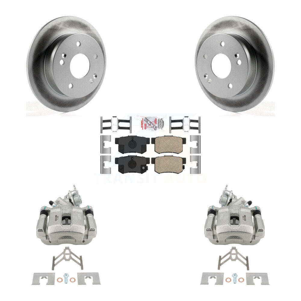 Rear Disc Brake Caliper Coated Rotor And Ceramic Pad Kit For 1998-2002 Honda Accord 3.0L KCG-101216N
