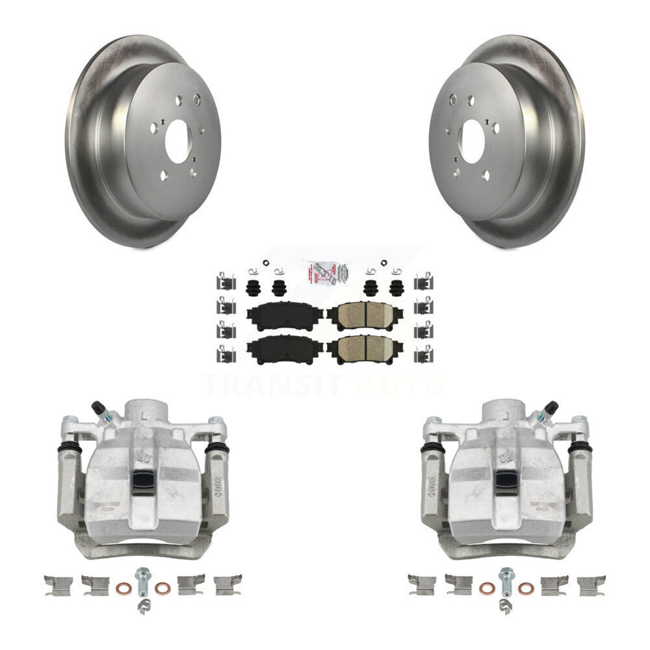 Rear Disc Brake Caliper Coat Rotors Ceramic Pad Kit For Toyota Sienna Lexus RX350 RX450h KCG-101217N