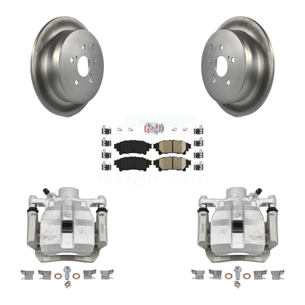 Rear Disc Brake Caliper Coat Rotors Ceramic Pad Kit For Toyota Sienna Lexus RX350 RX450h KCG-101218N