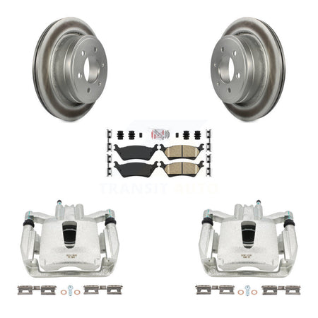 Rear Disc Brake Caliper Coated Rotors And Ceramic Pads Kit For Ford F-150 KCG-101223N by Transit Auto