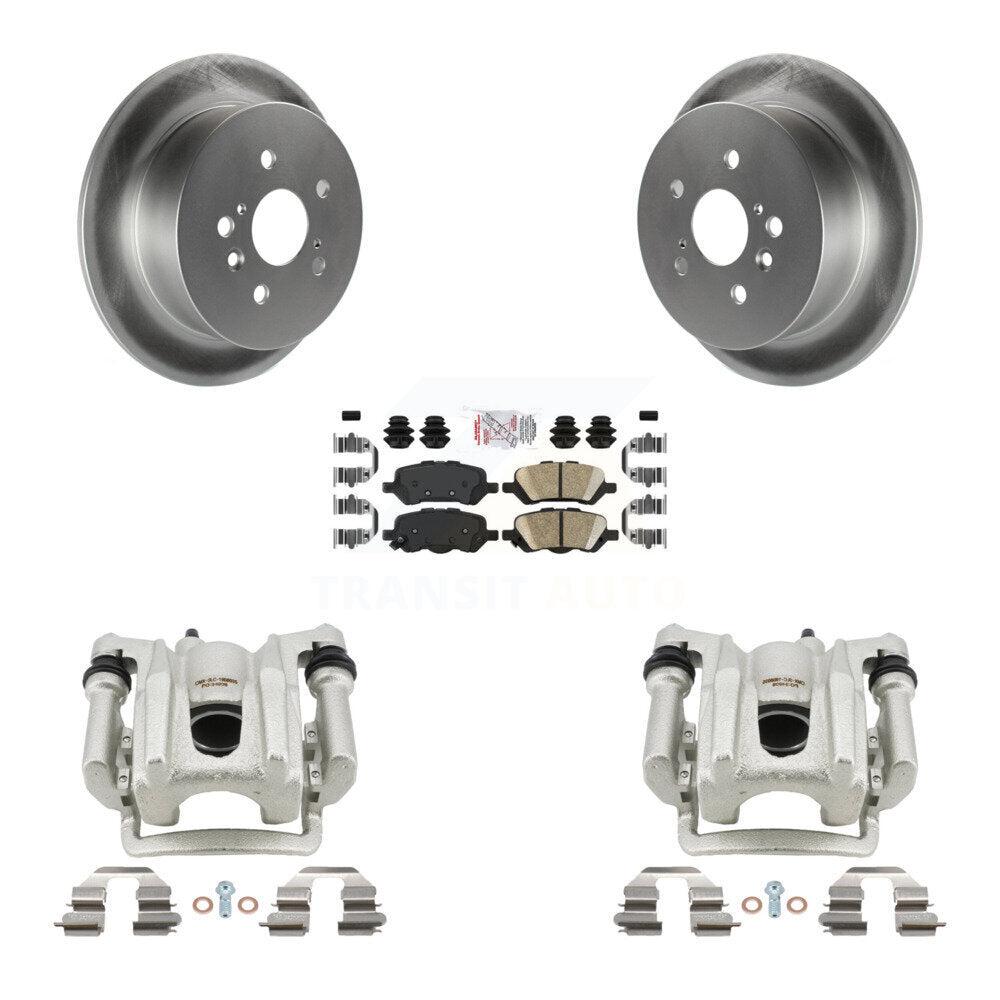 Rear Disc Brake Caliper Coated Rotors And Ceramic Pads Kit For 2009-2016 Toyota Venza KCG-101233N
