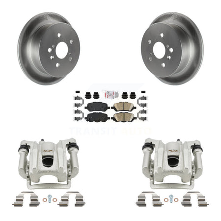 Rear Disc Brake Caliper Coated Rotors And Ceramic Pads Kit For 2009-2016 Toyota Venza KCG-101233N