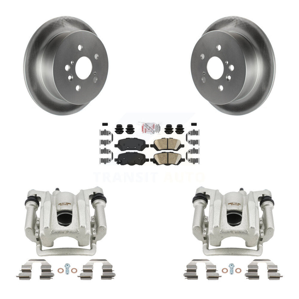 Rear Disc Brake Caliper Coated Rotors And Ceramic Pads Kit For 2009-2016 Toyota Venza KCG-101233N