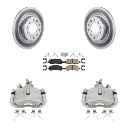 Rear Disc Brake Caliper Coated Rotors And Ceramic Pads Kit For 2013-2016 Dodge Dart KCG-101235N