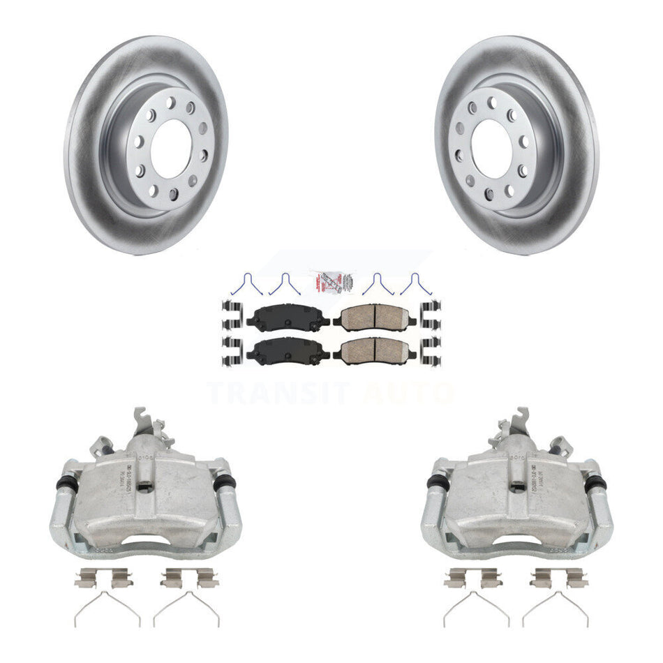 Rear Disc Brake Caliper Coated Rotors And Ceramic Pads Kit For 2013-2016 Dodge Dart KCG-101235N