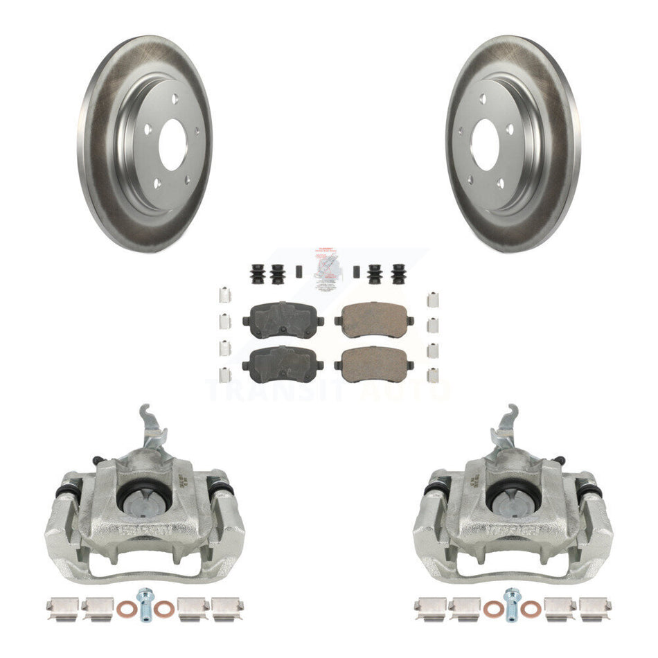 Rear Disc Brake Caliper Coated Rotors And Ceramic Pads Kit For 2009-2011 Dodge Journey KCG-101237N