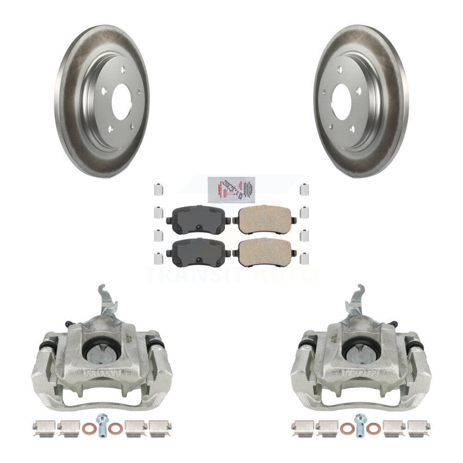 Rear Disc Brake Caliper Coated Rotors And Ceramic Pads Kit For 2009-2011 Dodge Journey KCG-101238N