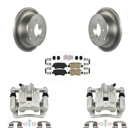 Rear Disc Brake Caliper Coated Rotors And Ceramic Pads Kit For 2010-2013 Kia Soul KCG-101240N