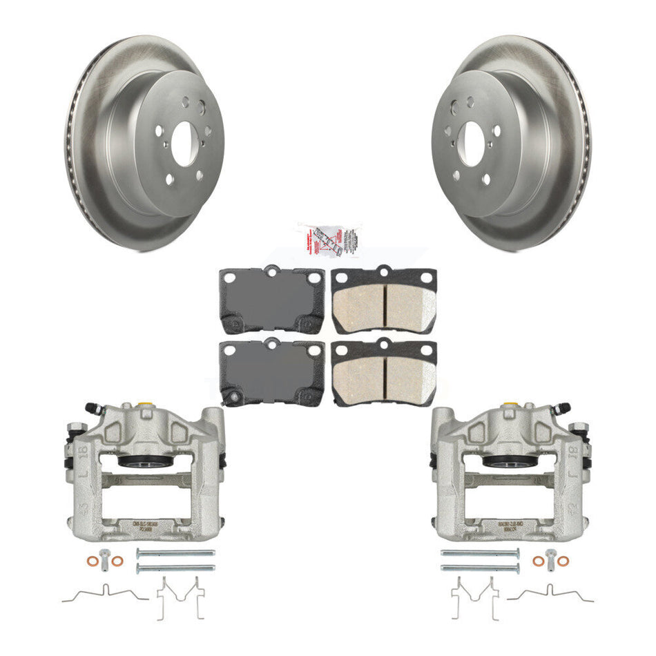 Rear Disc Brake Caliper Coated Rotors And Ceramic Pads Kit For Lexus IS250 GS300 KCG-101243N