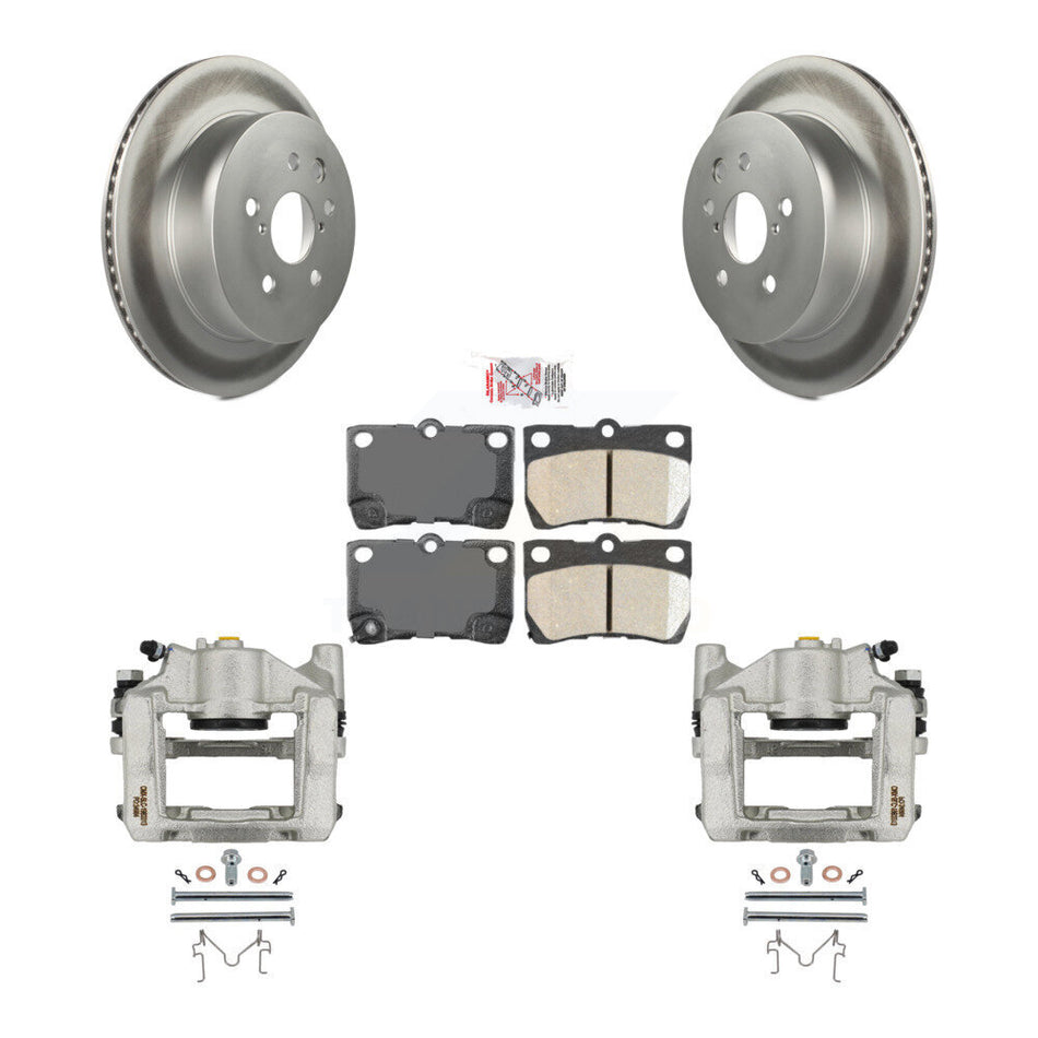 Rear Brake Caliper Coat Rotor & Ceramic Pad Kit For Lexus IS350 GS350 GS450h GS430 GS460 KCG-101245N