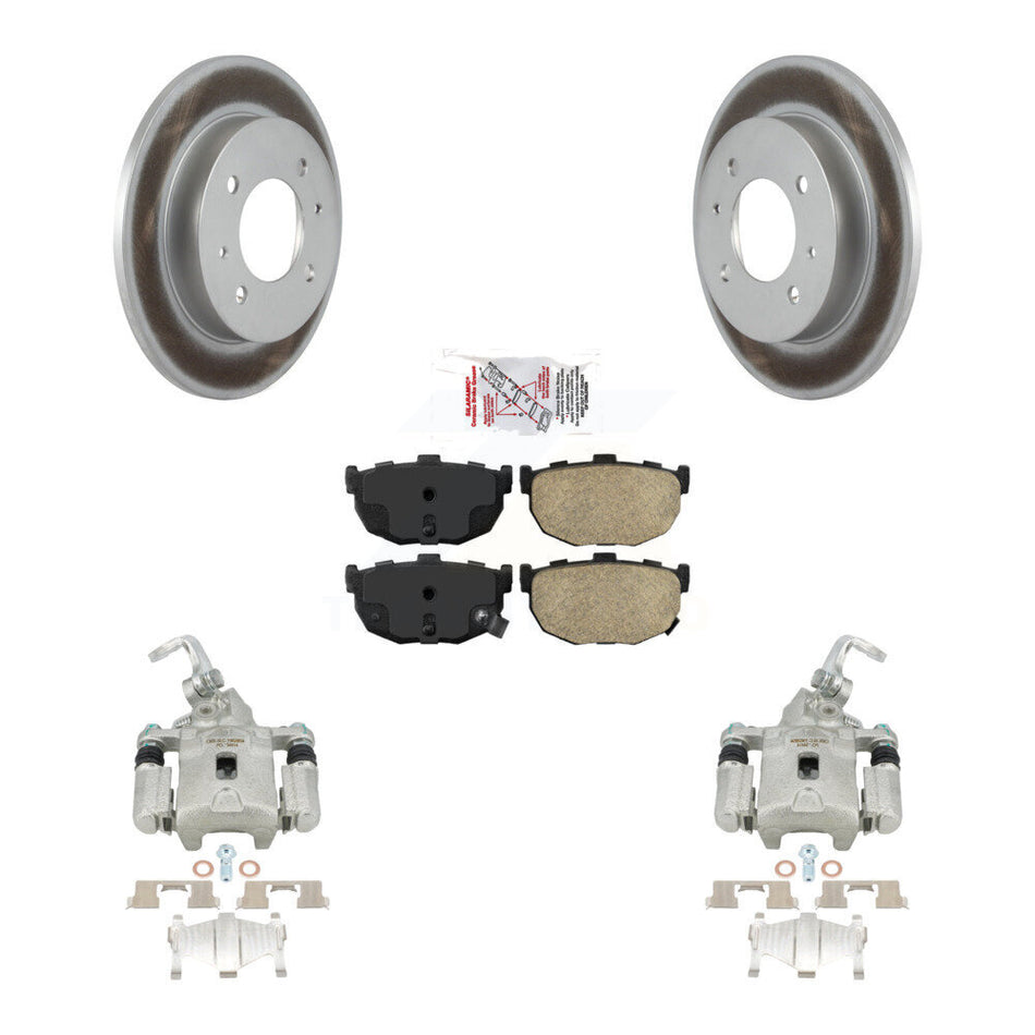 Rear Disc Brake Caliper Coated Rotors And Ceramic Pads Kit For Hyundai Elantra KCG-101248N