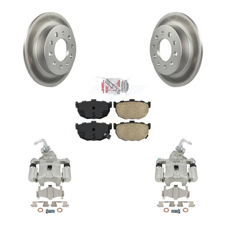 Rear Disc Brake Caliper Coated Rotors And Ceramic Pads Kit For Hyundai Tiburon KCG-101249N by Transit Auto