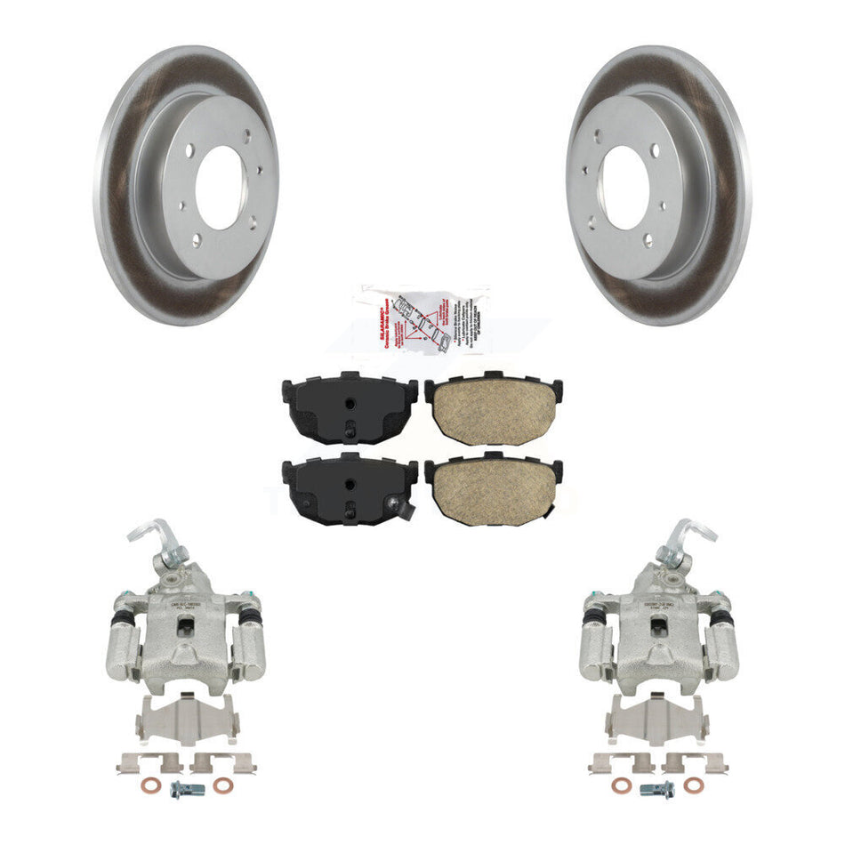 Rear Disc Brake Caliper Coated Rotors And Ceramic Pads Kit For Hyundai Elantra rear brakes KCG-101252N by Transit Auto