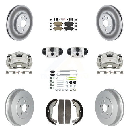 Front Rear Brake Caliper Coat Rotor Drum Ceramic Pad Shoes Cylinder Kit (11Pc) For Cruze KCG-101274N