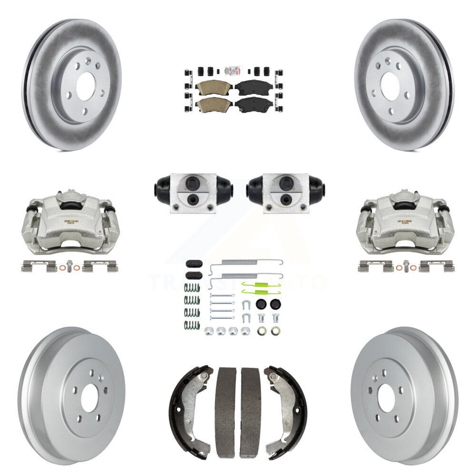 Front Rear Brake Caliper Coat Rotor Drum Ceramic Pad Shoes Cylinder Kit (11Pc) For Cruze KCG-101274N