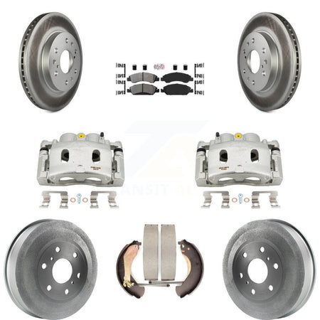 Front Rear Brake Caliper Coat Rotors Drum Semi-Metallic Pad Kit (8Pc) For Chevrolet 1500 KCG-101390N