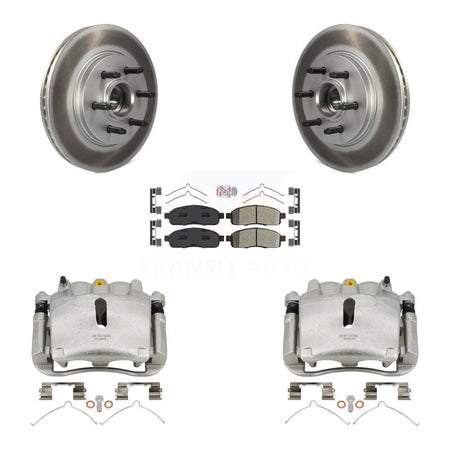 Front Brake Caliper Coat Rotors Semi-Metallic Pad Kit For Ford F-150 Lincoln Mark LT RWD KCG-101456N