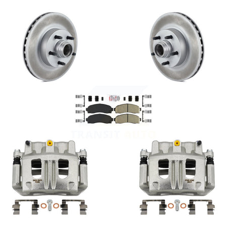 Front Brake Caliper Coat Rotor & Ceramic Pad Kit For Ford Ranger Mazda B3000 B2300 B4000 KCG-101458N