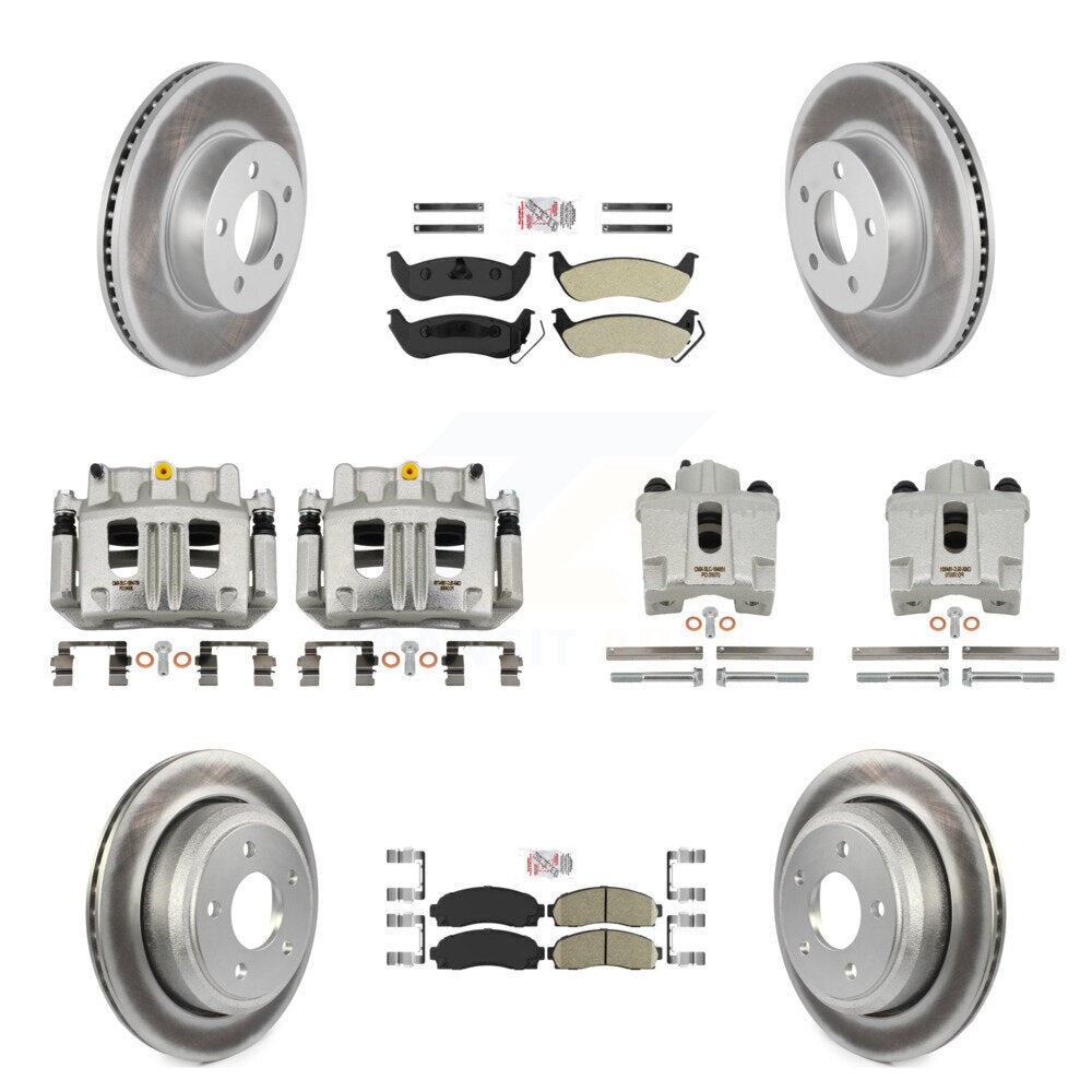 Front Rear Brake Caliper Coat Rotor Ameribrakes Pad Kit (10Pc) For 10-11 Ford Ranger 4WD KCG-101463N