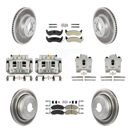 Front Rear Brake Caliper Coat Rotor Ameribrakes Pad Kit (10Pc) For 10-11 Ford Ranger 4WD KCG-101464N