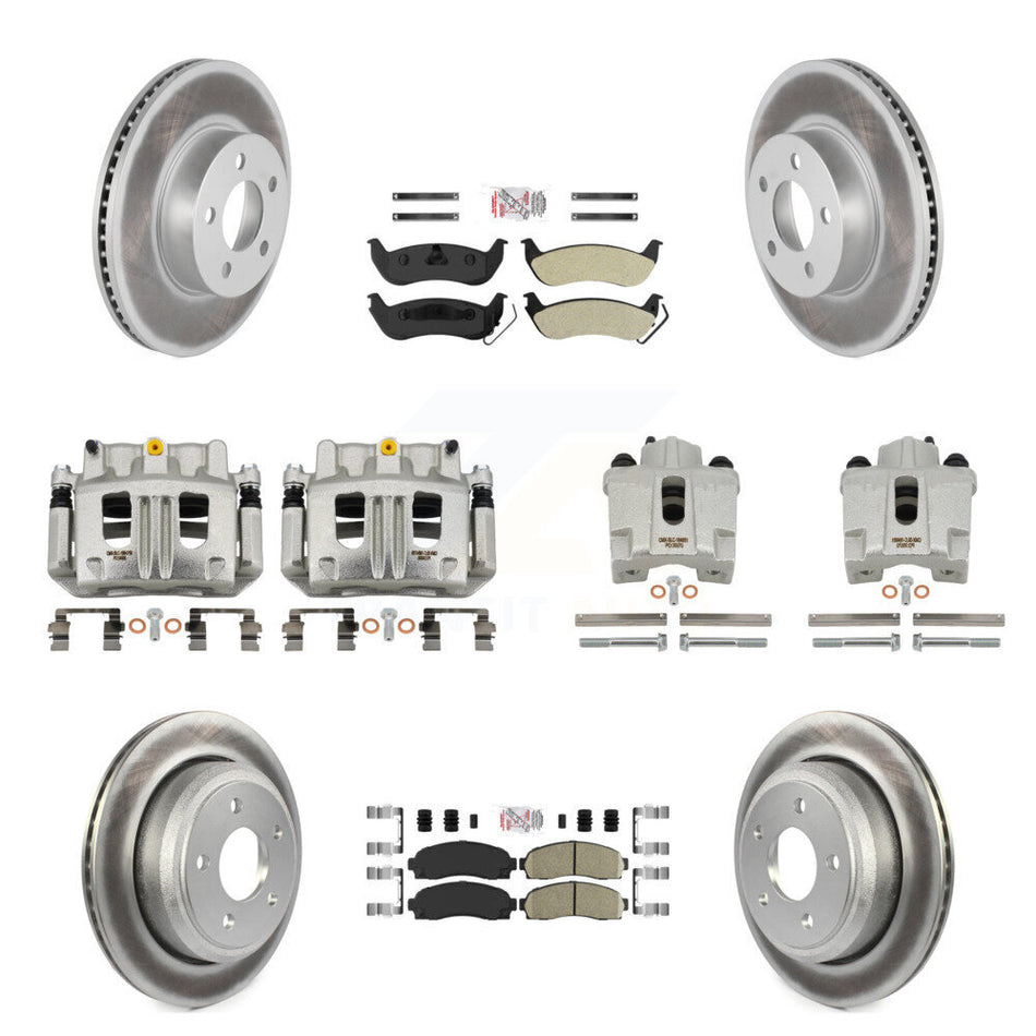 Front Rear Brake Caliper Coat Rotor Ameribrakes Pad Kit (10Pc) For 10-11 Ford Ranger 4WD KCG-101464N