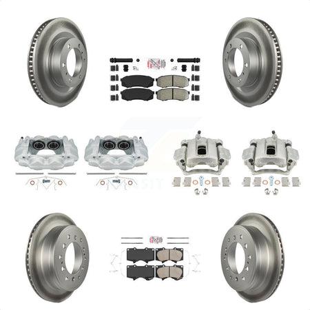 Front Rear Disc Brake Caliper Coated Rotors And PADSMATERIAL Pads Kit (10Pc) For Toyota 4Runner Lexus GX460 KCG-101468N by Transit Auto