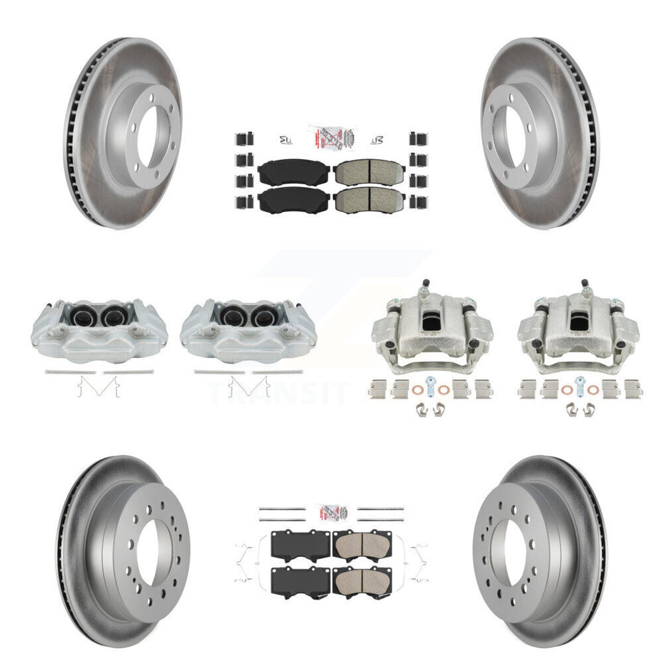 Front Rear Disc Brake Caliper Coated Rotors And PADSMATERIAL Pads Kit (10Pc) For 2003-2009 Lexus GX470 KCG-101474N