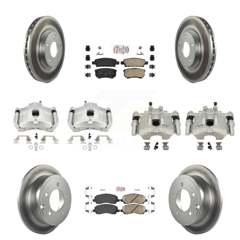 Front Rear Brake Caliper Coat Rotors Ceramic Pad Kit (10Pc) For Jeep Patriot Compass 200 KCG-101480N