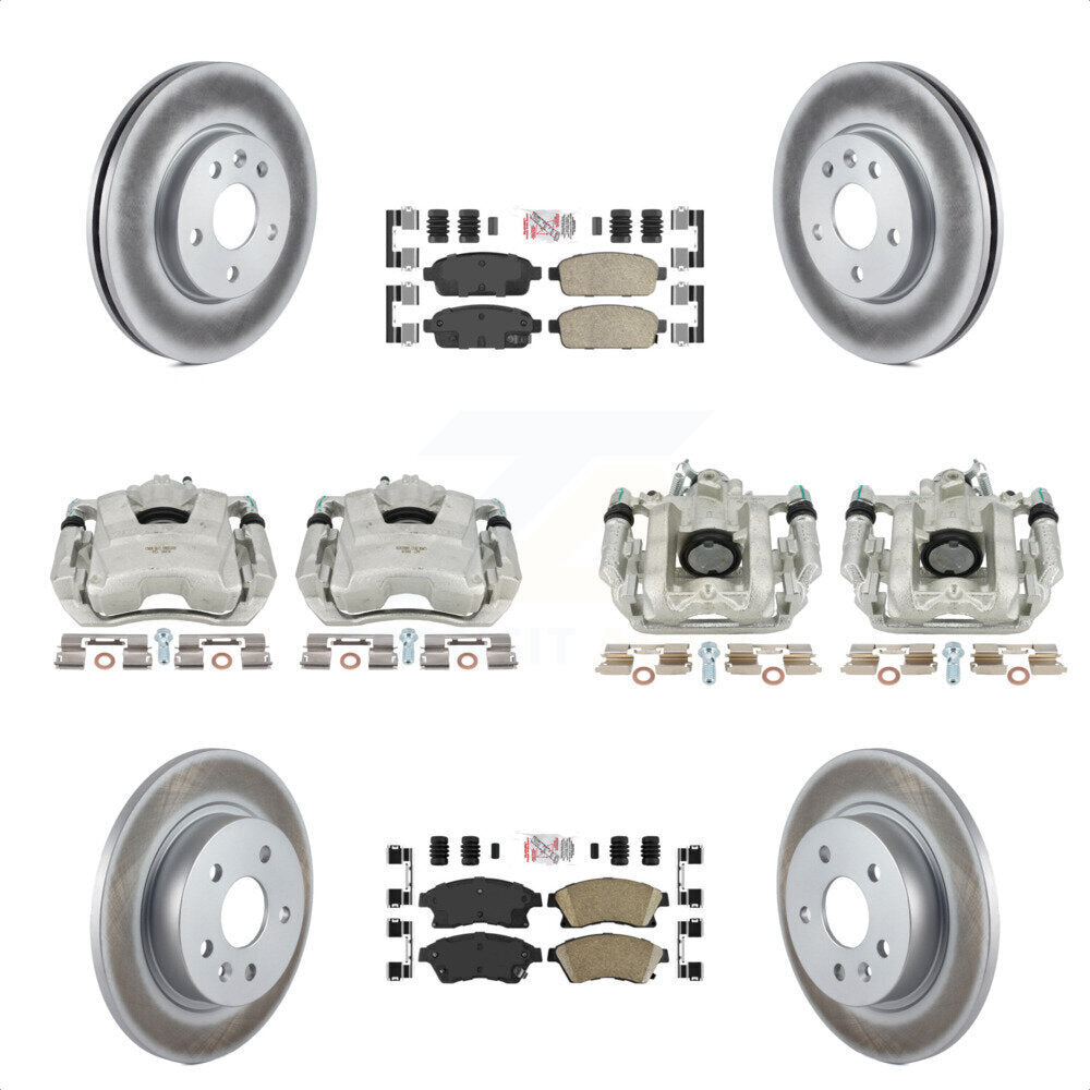 Front Rear Disc Brake Caliper Coated Rotors And Ceramic Pads Kit (10Pc) For Chevrolet Cruze Limited KCG-101516N by Transit Auto