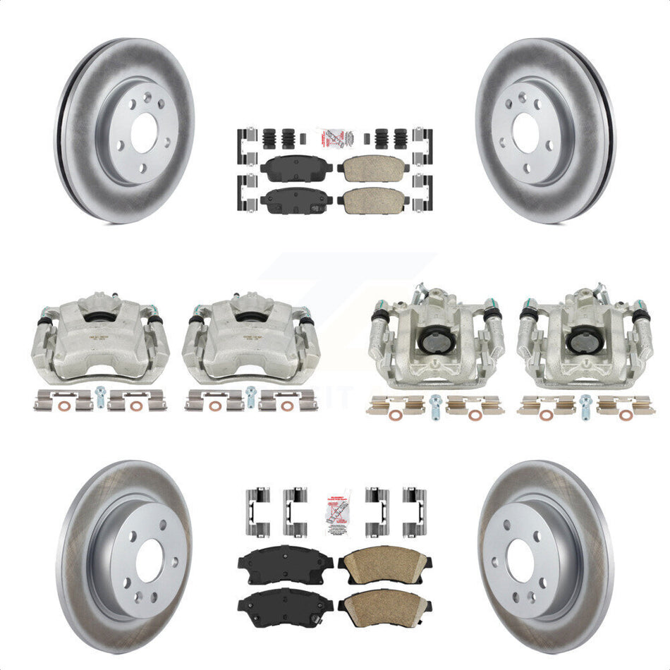 Front Rear Disc Brake Caliper Coated Rotors And Ceramic Pads Kit (10Pc) For Chevrolet Cruze Limited KCG-101517N by Transit Auto