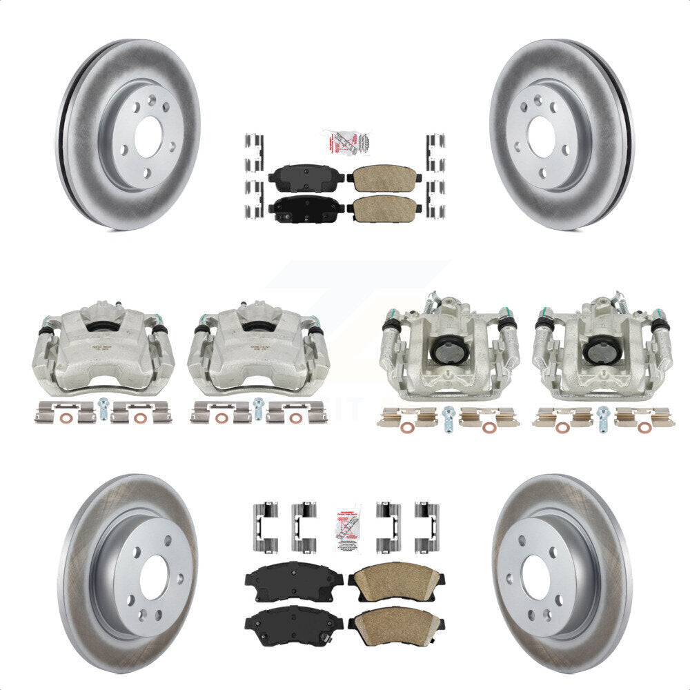 Front Rear Disc Brake Caliper Coated Rotors And Ceramic Pads Kit (10Pc) For Chevrolet Cruze Limited KCG-101519N by Transit Auto