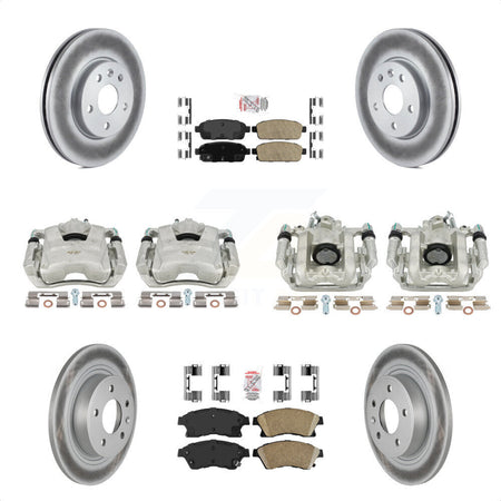 Front Rear Disc Brake Caliper Coated Rotors And Ceramic Pads Kit (10Pc) For 2013 Chevrolet Cruze LT LTZ With 292mm Diameter Rotor KCG-101523N by Transit Auto