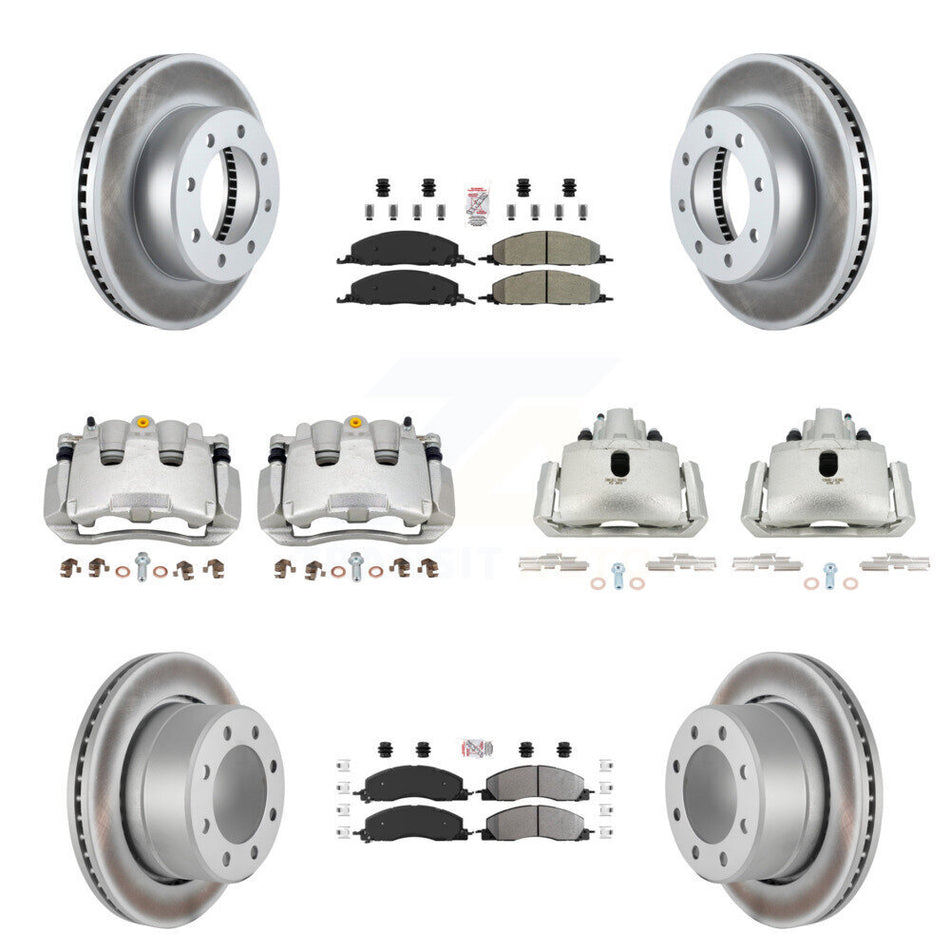 Front Rear Disc Brake Caliper Coated Rotor And Semi-Metallic Pad Kit (10Pc) For Ram 1500 KCG-101546N